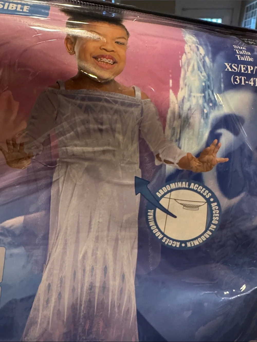 Disney Frozen Elsa Snow Queen Costume in White and Light Purple ADAPTIVE
